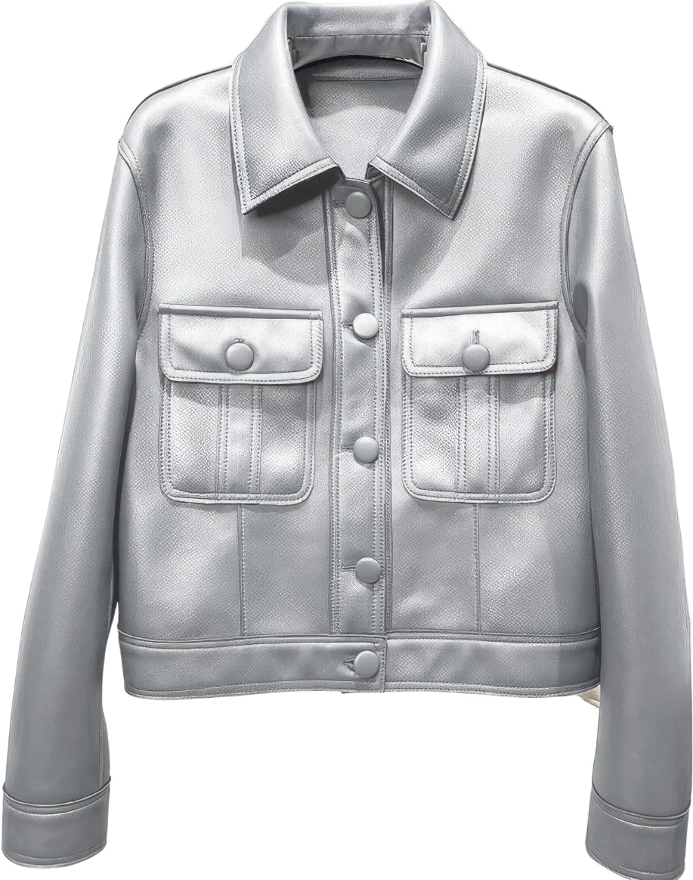 Women’s Grey Biker Leather Jacket