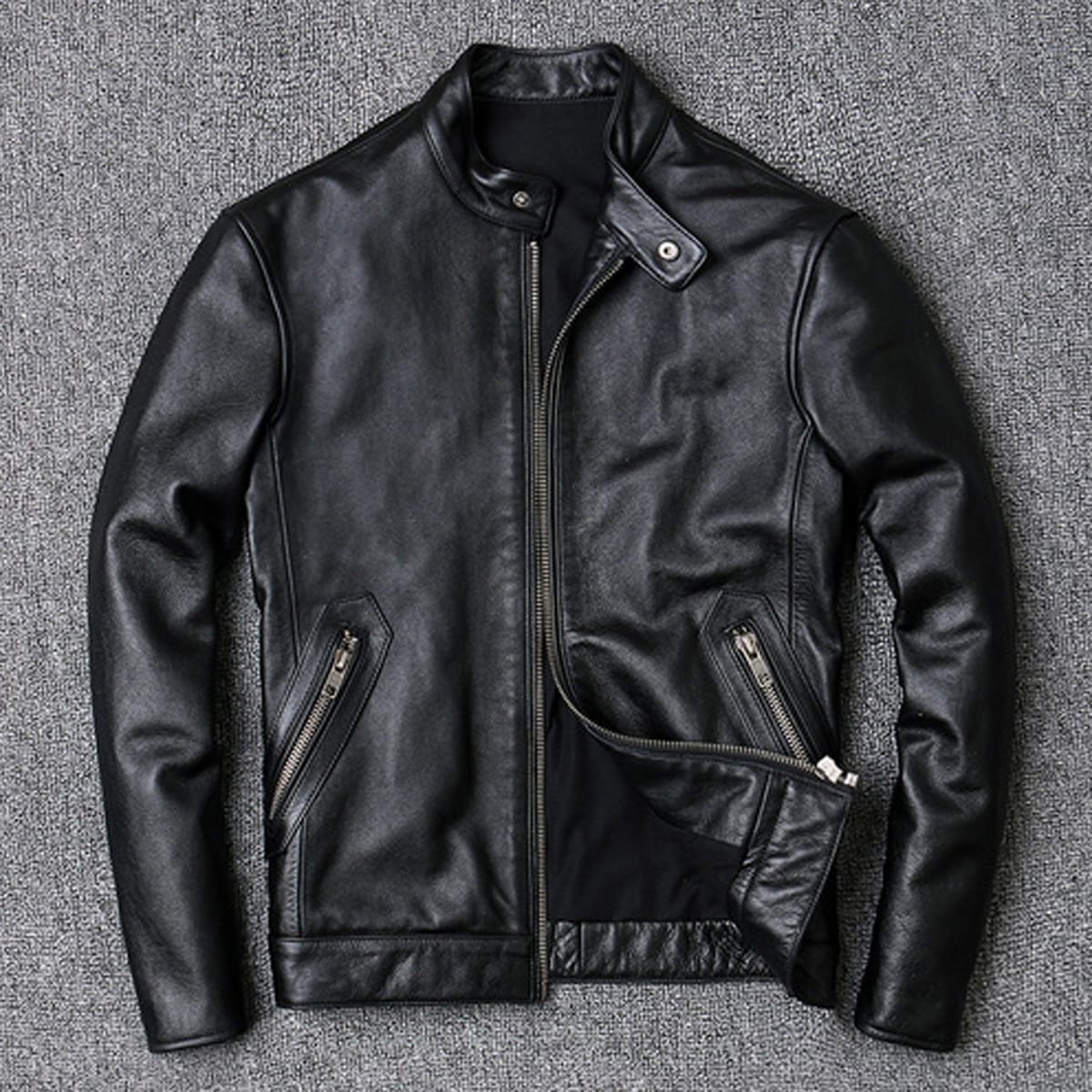 Men’s Black Genuine Sheepskin Leather