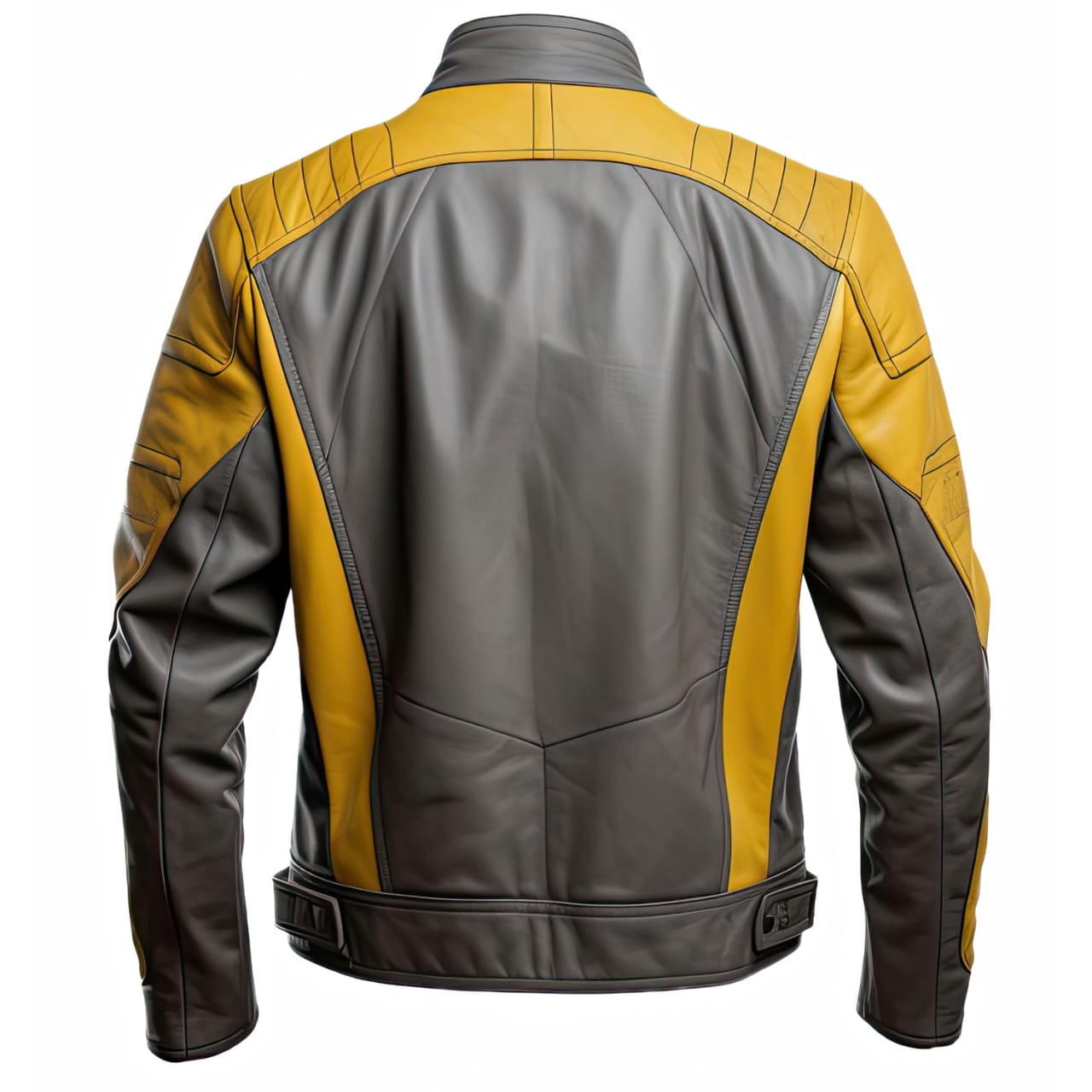 Men’s Grey Mustard Leather Jacket